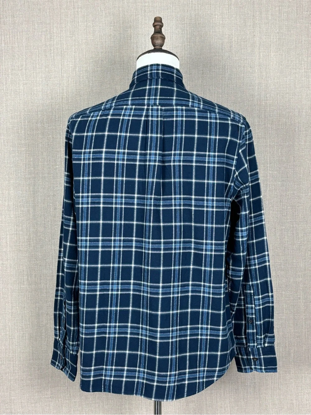 J.Crew Men’s 100% Cotton Brushed Twill Plaid Shirt Navy Blue Medium NWT